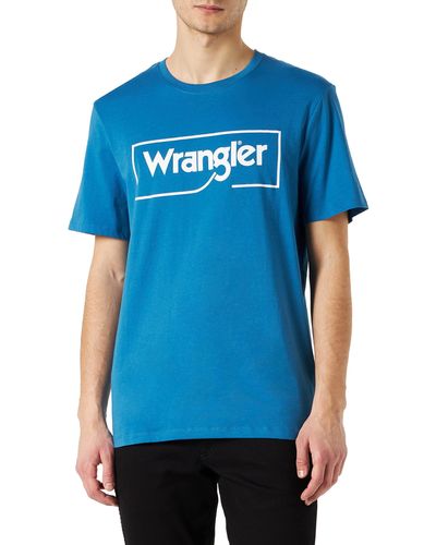 Wrangler T-Shirt con Logo - Blu
