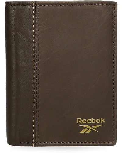 Reebok Division Vertical Wallet With Purse Brown 8.5 X 10.5 X 1 Cm Leather