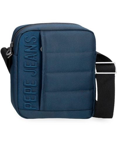 Pepe Jeans Ancor Borsa a tracolla media blu 17 x 22 x 6 cm Poliestere by Joumma Bags by Joumma Bags