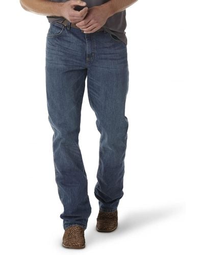 Wrangler Jeans da Uomo retrò Relaxed Fit Boot Cut - Blu