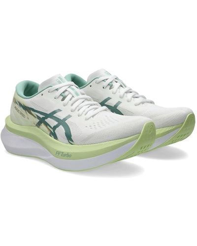Asics Magic Speed 4 Trainers S Road Running Shoes White/celadon 4 - Green