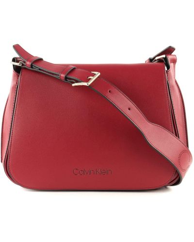 Calvin Klein Punched Sml Satchel - Rot