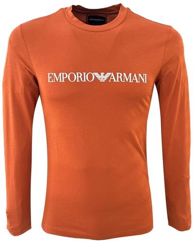 Emporio Armani T-shirt à manches longues pour homme 8n1tn8 1jpzz - Orange
