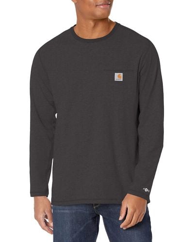 Carhartt Force Relaxed Fit Midweight Long-Sleeve Pocket Arbeits-T-Shirt - Grau