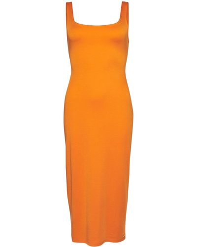 Superdry Square Neck Jersey Midi Dress - Orange