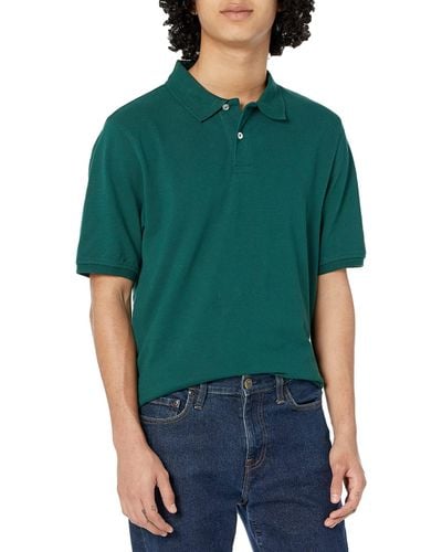 Amazon Essentials Polohemd mit normaler Passform aus Baumwollpiqué - Grün