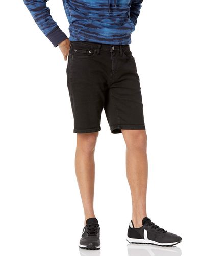 Amazon Essentials Pantaloncini in denim con cuciture interne vestibilità aderente interno gamba 23 cm Uomo - Nero