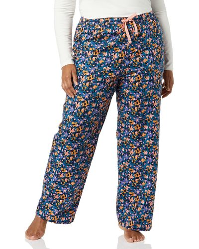 Amazon Essentials Pantalón para Dormir de Franela - Azul