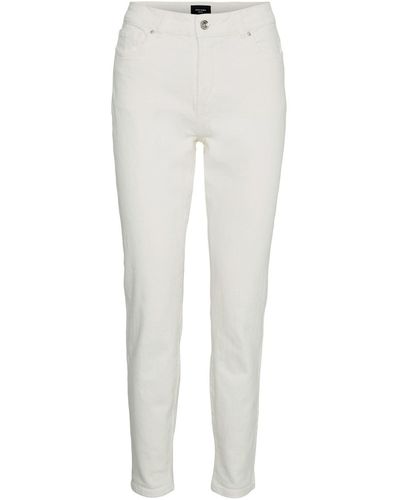 Vero Moda VMBRENDA HR Straight Ankle Color Jeans - Weiß