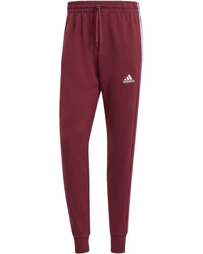 adidas Essentials French Terry Tapered Cuff 3-stripes Joggers - Rood
