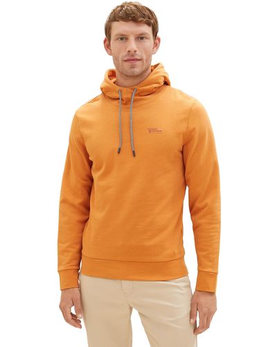 Tom Tailor 1037855 Basic Hoodie mit Logo-Print - Orange