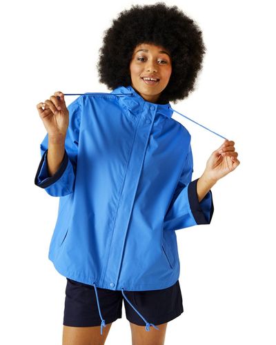 Regatta Womens Sarika Giovanna Fletcher Hooded Waterproof Jacket - 12 - Blue