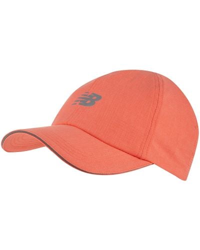 New Balance , , 6 Panel Performance Run Hat, Athletic Stylish Caps For Adults, One Size Fits Most, Gulf Red - Pink