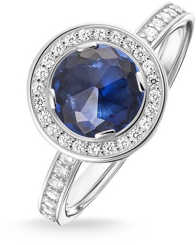 Thomas Sabo Solitaire Ring Light Of Luna Light-blue Eternity Ring 925 Sterling Silver Tr1971-050-32