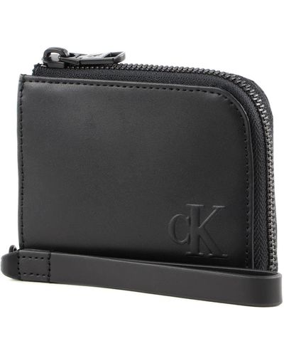 Calvin Klein Ckj Mono Bold Zip Around Wallet S Ck Black - Zwart