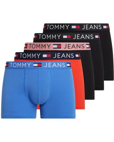 Tommy Hilfiger Pantaloncini Boxer Uomo Confezione da 5 Cotone Elasticizzato - Blu