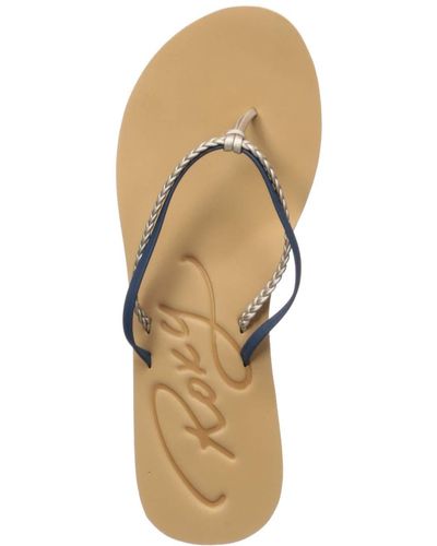 Roxy Womens Cabo Flip Flop Sandal Flip-flop ,black 3 ,7 - Metallic