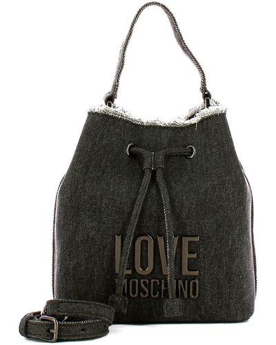 Love Moschino Borsa Sechiello Donna con Tracolla JC4318PP0IKQ0000 Jeans Denim Nero - cm. 20x20x10