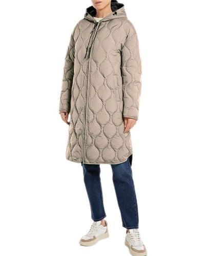 Replay W7801 Fine Dull Poly Coat - Natural