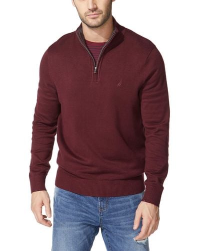 Nautica Quarter-zip Sweater - Purple