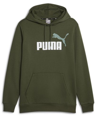 PUMA Ess+ 2 Col Big Logo Hoodie FL Sudation - Vert