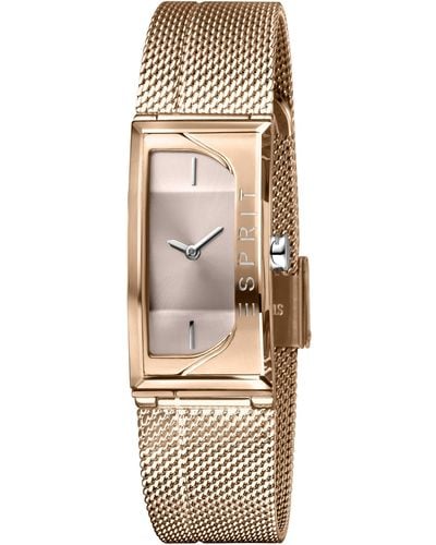 Esprit Analoog Kwarts Horloge Met Roestvrij Stalen Armband Es1l015m0035 - Metallic