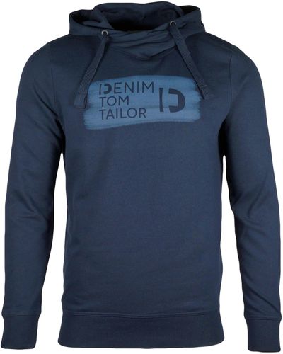 Tom Tailor Hoodie Pullover Pulli Sweater mit Kapuze Sweatshirt - Blau