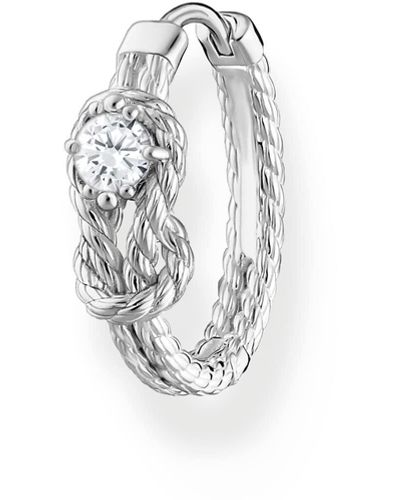 Thomas Sabo Single Hoop Earring Rope With Knot Silver 925 Sterling Silver Cr695-051-14 - White