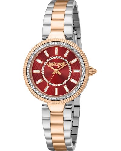 Just Cavalli Analog Quarz Uhr mit Edelstahl Armband JC1L308M0105 - Rot