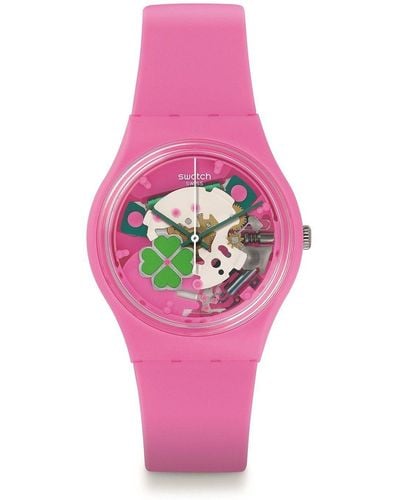 Swatch Armbanduhr Flowerfull Analog Quarz GP147 - Pink