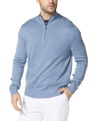 Nautica Quarter-Zip Sweater Pullover - Blau