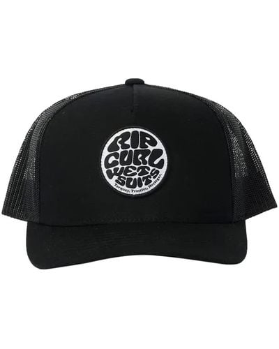 Rip Curl Icons Eco Wetty Black Snapback Mesh Trucker Cap Hat