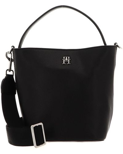 Tommy Hilfiger Th Essential Sc Bucket Bags - Black