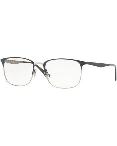 Ray-Ban Rx6421 Metal Rectangular Prescription Eyeglass Frames - Black