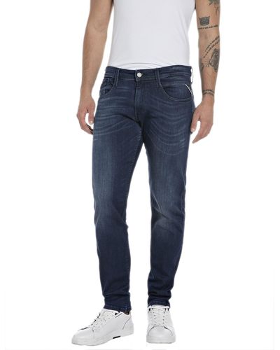 Replay Anbass Slim-fit Power Stretch Cotton Jeans - Blue
