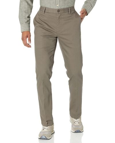 Goodthreads Pantalon Chino Habillé en Tissu Stretch Confortable Infroissable Coupe Ajustée - Gris