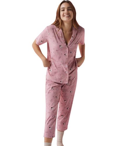 Women'secret Pijama Camisero algodón Minnie Mouse - Rojo