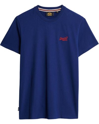 Superdry Essential T-Shirt aus Bio-Baumwolle mit Logo Supermarineblau XXXL