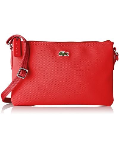 Lacoste Sac Crossover Toile PVC - Rouge