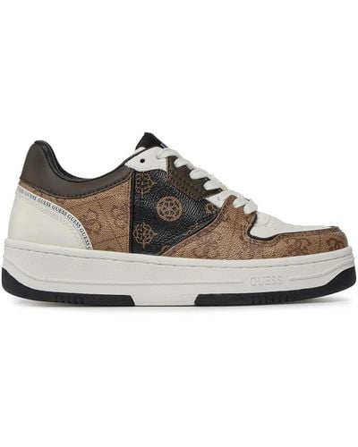Guess Flpanc Ell12 Bruine Sneakers - Wit