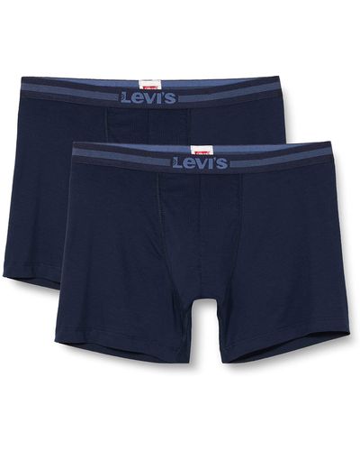 Levi's 4-Pack Levis Solid Basic Boxer Brief Boxershorts Underwear Pants - Bleu