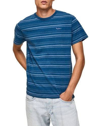 Pepe Jeans Ries T-shirt Voor - Blauw