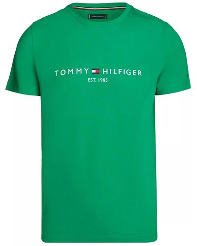 Tommy Hilfiger T-Shirt ches Courtes Tommy Logo encolure Ronde - Vert