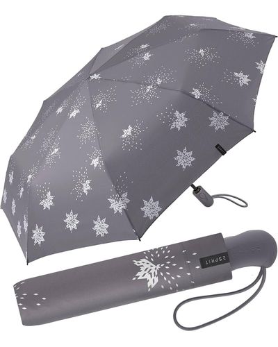 Esprit Easymatic Parapluie de poche avec imprimé floral - Gris