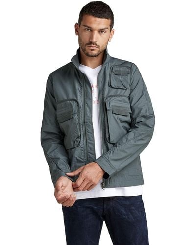 G-Star RAW G-star Bound Pocket Track Bomber Overshirts Voor - Grijs