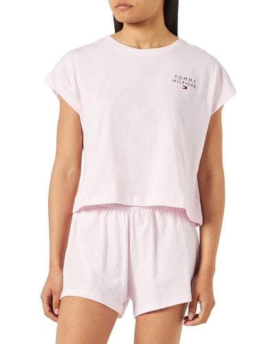 Tommy Hilfiger Pyjama-Set Jersey Kurz - Weiß