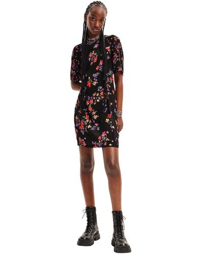 Desigual Woven Dress Short Sleeve - Black