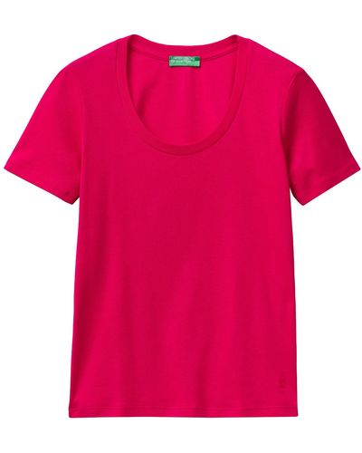 Benetton 3ga2d1066 T-shirt - Pink