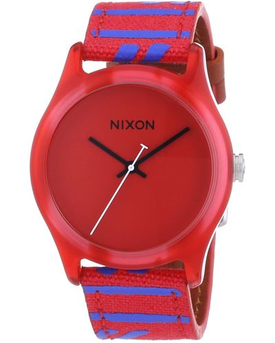 Nixon Quartz Watch With A 402200–00 Leather - Red