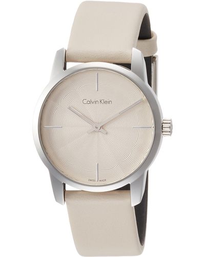 Calvin Klein Analog Quarz Uhr mit Leder Armband K2G231XH - Mehrfarbig